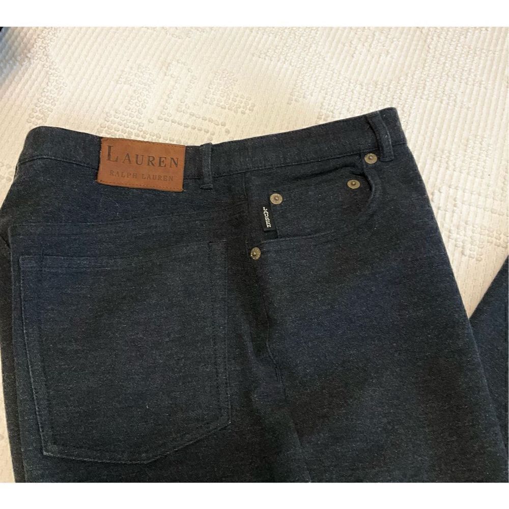 NWOT Lauren Ralph Lauren Charcoal Grey 5 Pocket Pants, 6P. Flannel feel heritage - Picture 3 of 10